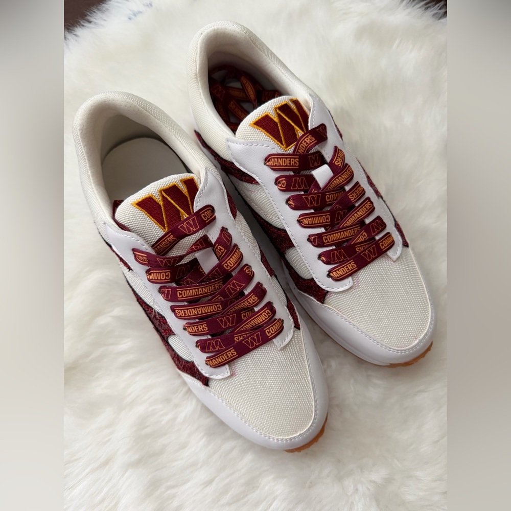New! White and Burgundy Sneakers Washington Commanders